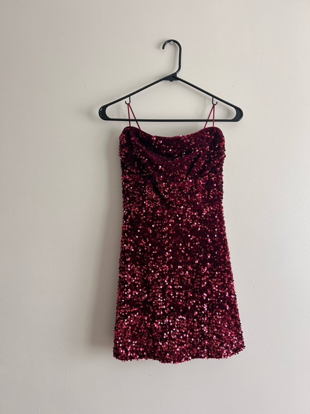 All in Favor Burgundy Sequin Mini Dress